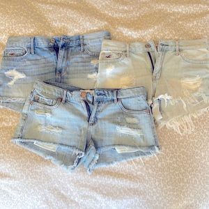 Denim shorts,3 pairs